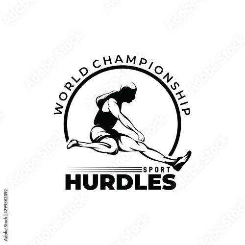 the hurdles sports logo ilustration
