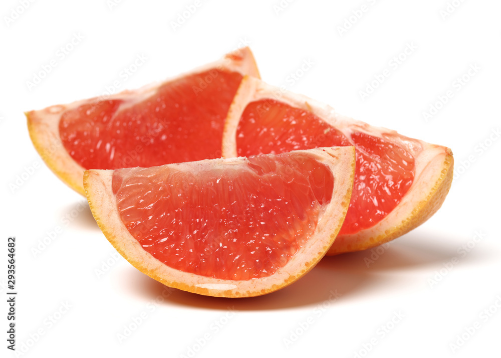 Grapefruit with segments on a white background Grapefruit with segments on a white background