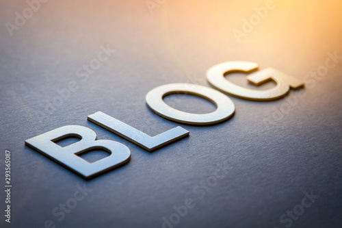 Word blog written with white solid letters