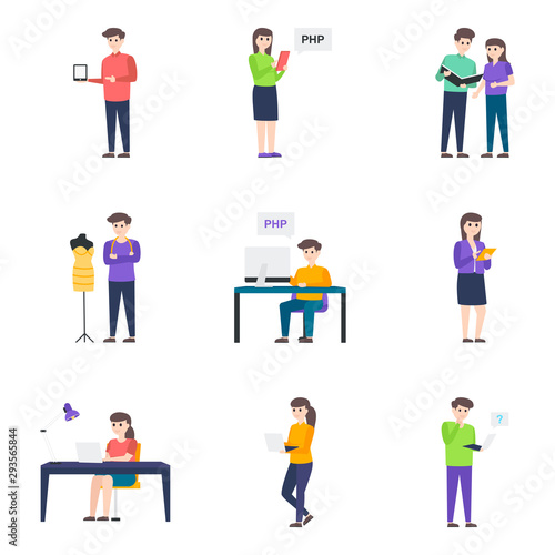 Pack Of Programmer Flat Character © Vectors Point