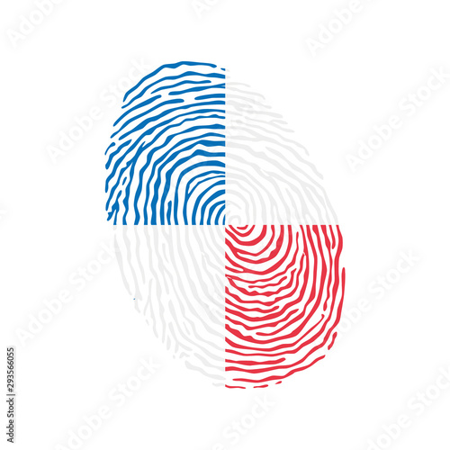 Fingerprint vector colored with the national flag of Panama