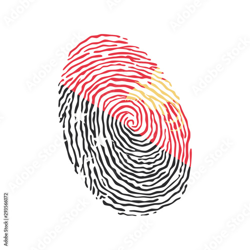 Fingerprint vector colored with the national flag of Papua New Guinea