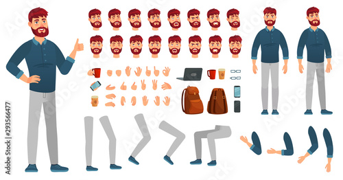 Fotografie, Obraz Cartoon male character kit
