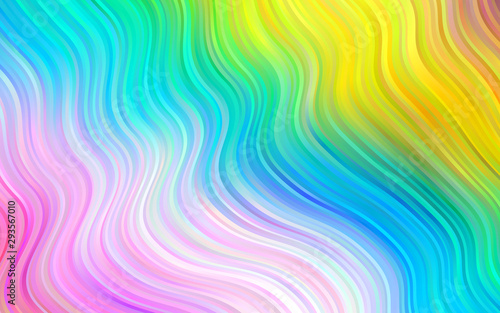 Light Multicolor, Rainbow vector backdrop with bent lines. Glitter abstract illustration with wry lines. The elegant pattern for brand book.