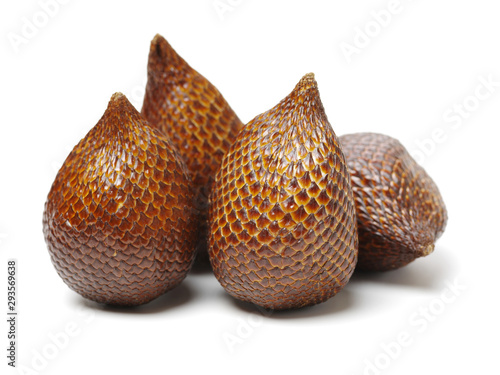 Salak or snake fruit on white background