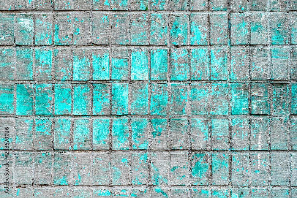 dirty turquoise crumbling wall tile as texture for background Stock ...