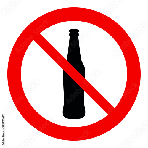  No beer vector. Not allow   beer bottle. The red circle prohibiting sing 
