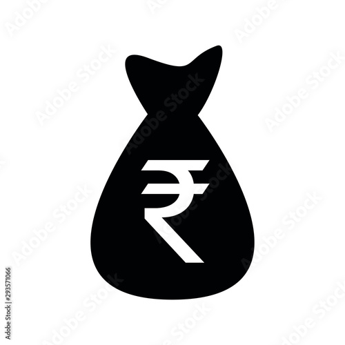 Money bag Indian Rupee vector icon