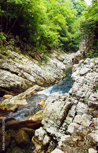 Calore River near Felitto in Campania, italy photo