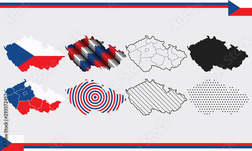 Czech Republic Map Vector Set