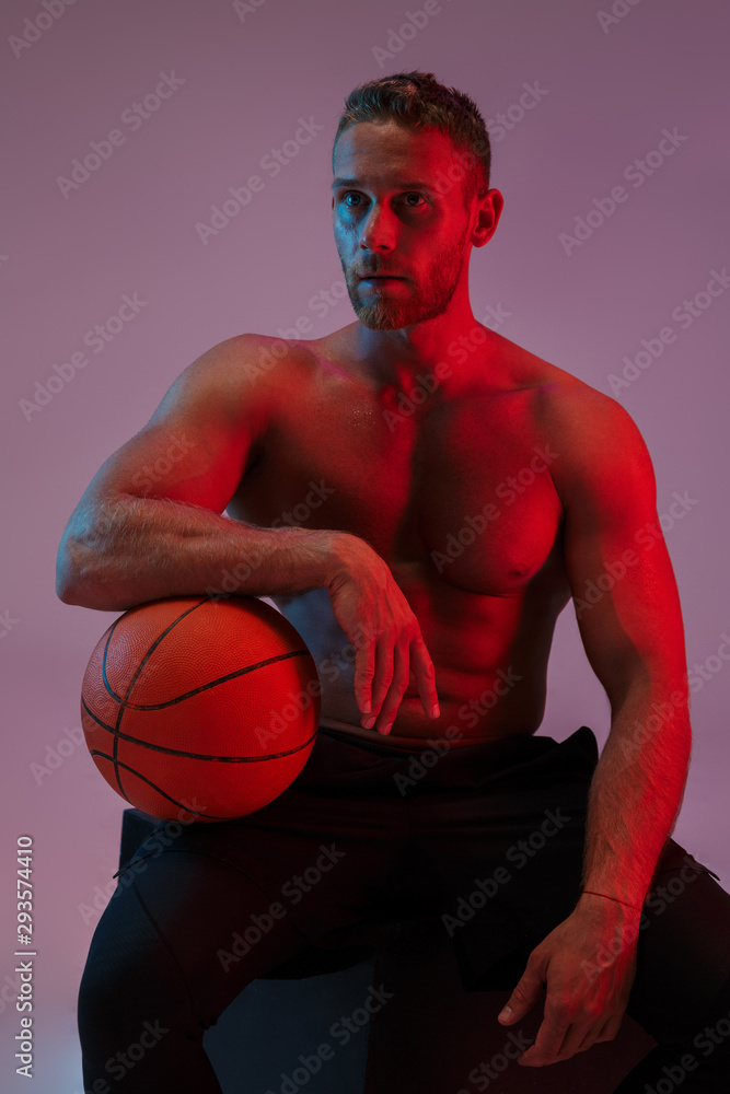Portrait of a handsome fit muscular sportsman Portrait of a handsome fit muscular sportsman
