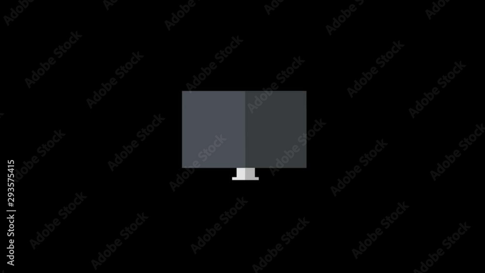 Computer Backside 2d Computer backside icon 2D animation on black background. Icon design ...