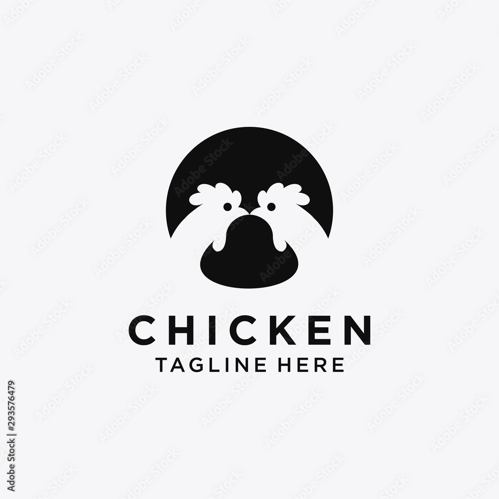 Abstract rooster. head on white background Abstract rooster. head on white background