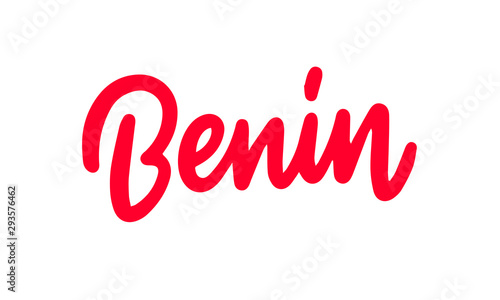 Benin country text. Hand lettering inscription. Vector illustration. photo