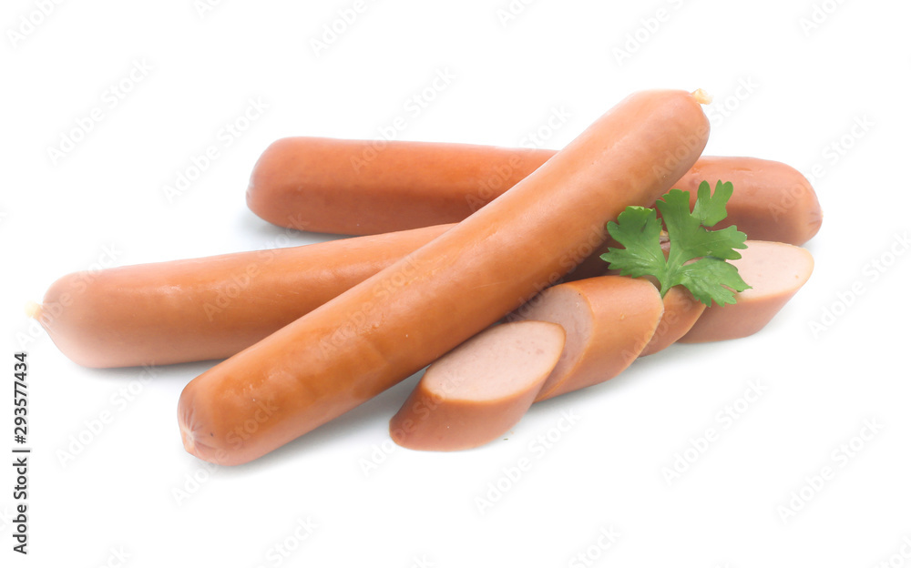 Frankfurter sausage isolated on white background Frankfurter sausage isolated on white background