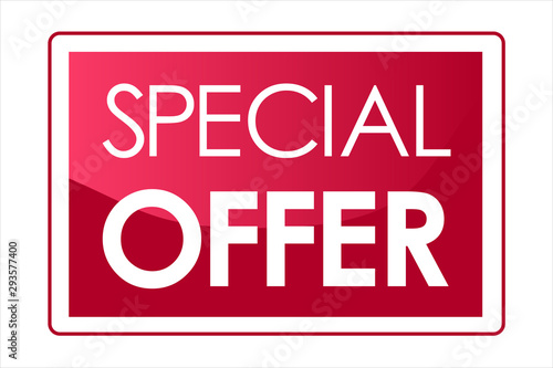 SPECIAL OFFER label Badge in red rectangles