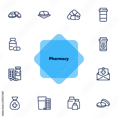 Pharmacy icon set. Drugstore concept. Vector illustration can be used for topics like apothecary, pharmaceuticals, medicine