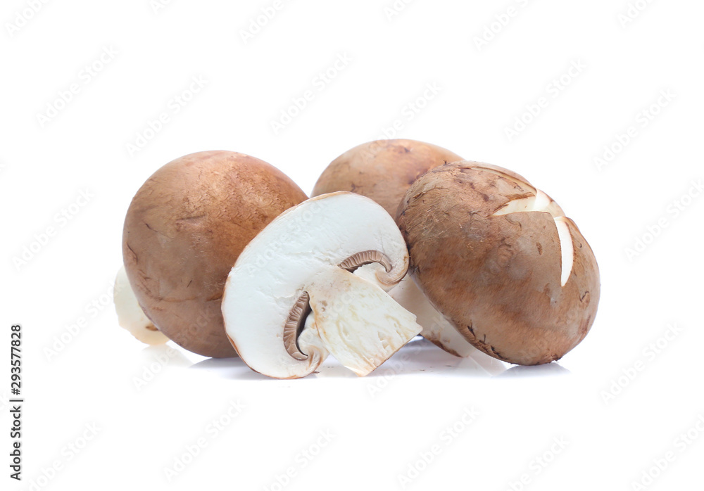 Fresh champignon mushrooms isolated on white Fresh champignon mushrooms isolated on white