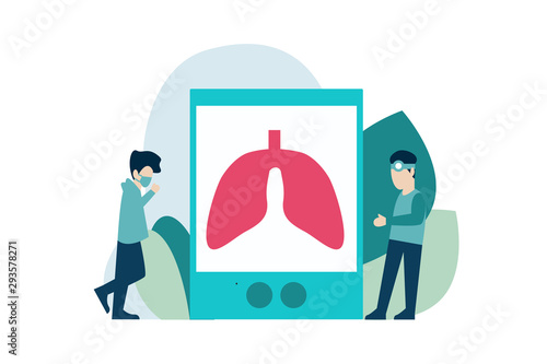 Pneumonia symptoms and treatment concept vector illustration concept for web landing page template, banner, flyer and presentation
