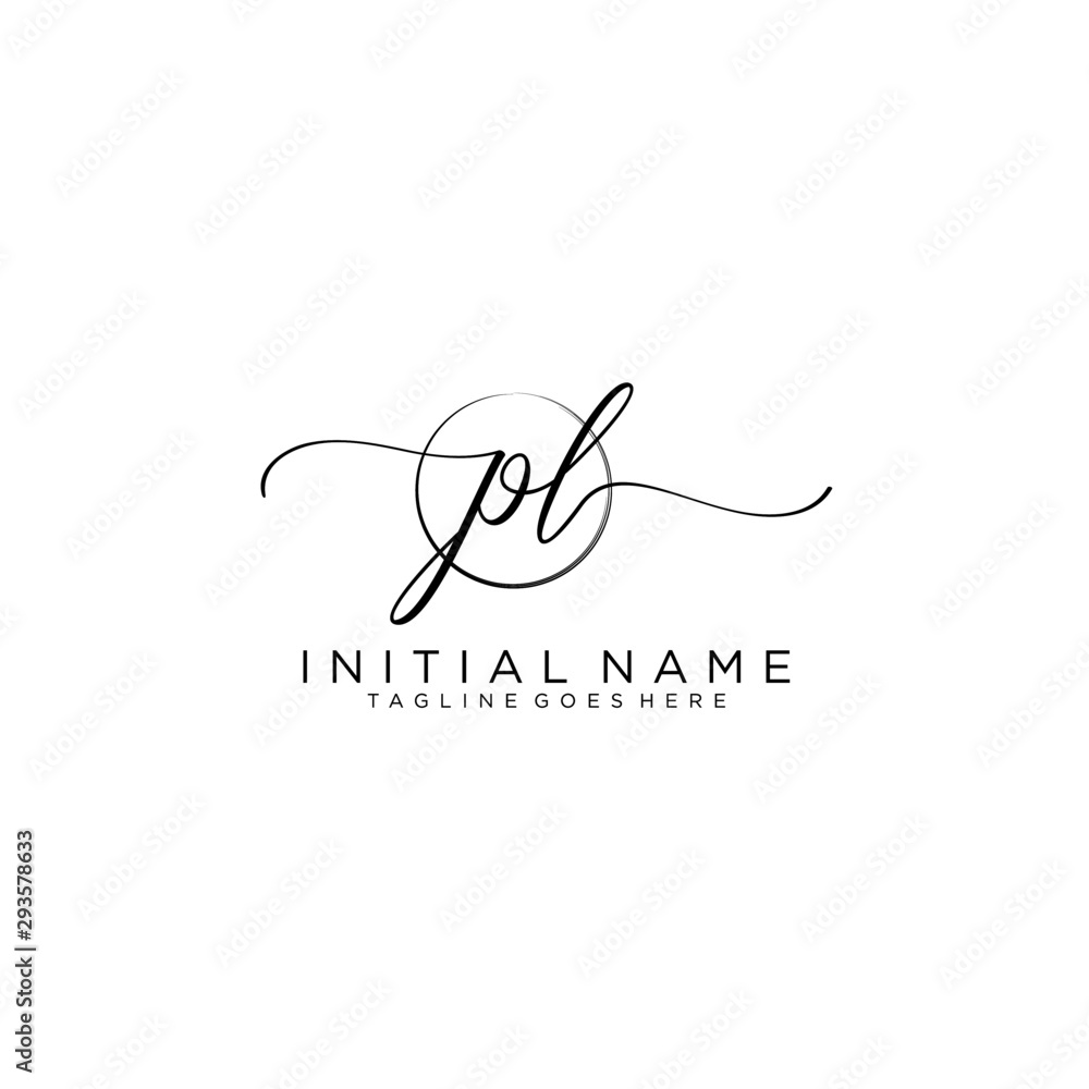 PL Initial handwriting logo with circle template vector. PL Initial handwriting logo with circle template vector.