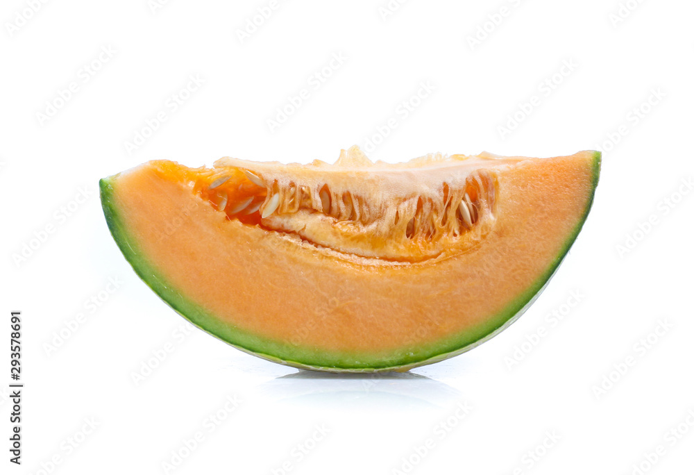 Orange cantaloupe melon isolated on white Orange cantaloupe melon isolated on white