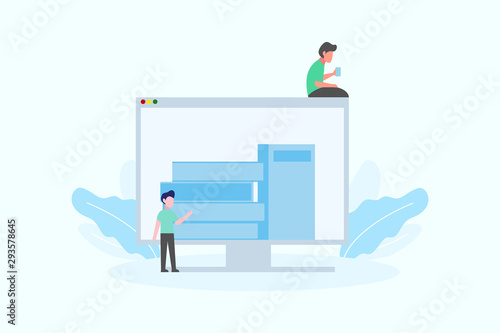 e-learning, e-book, online education. online library concept vector illustration concept for web landing page template, banner, flyer and presentation
