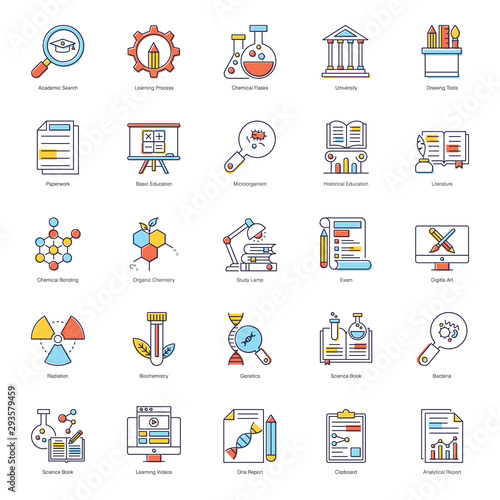 фотографія Science Education Flat Icons Pack