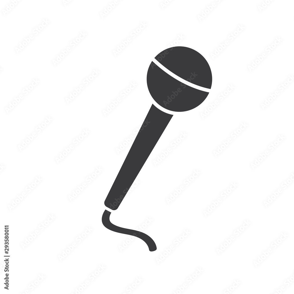 Black microphone on white background, vector. Black microphone on white background, vector.