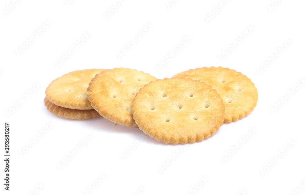 Cracker isolated on over white background