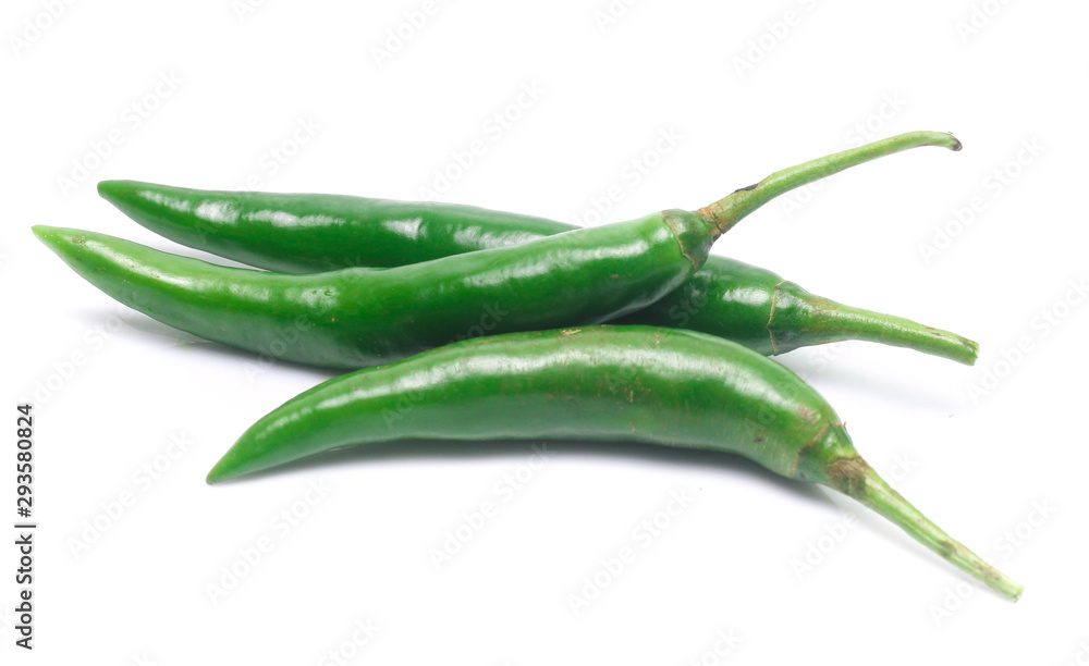 green chili pepper isolated on white background green chili pepper isolated on white background
