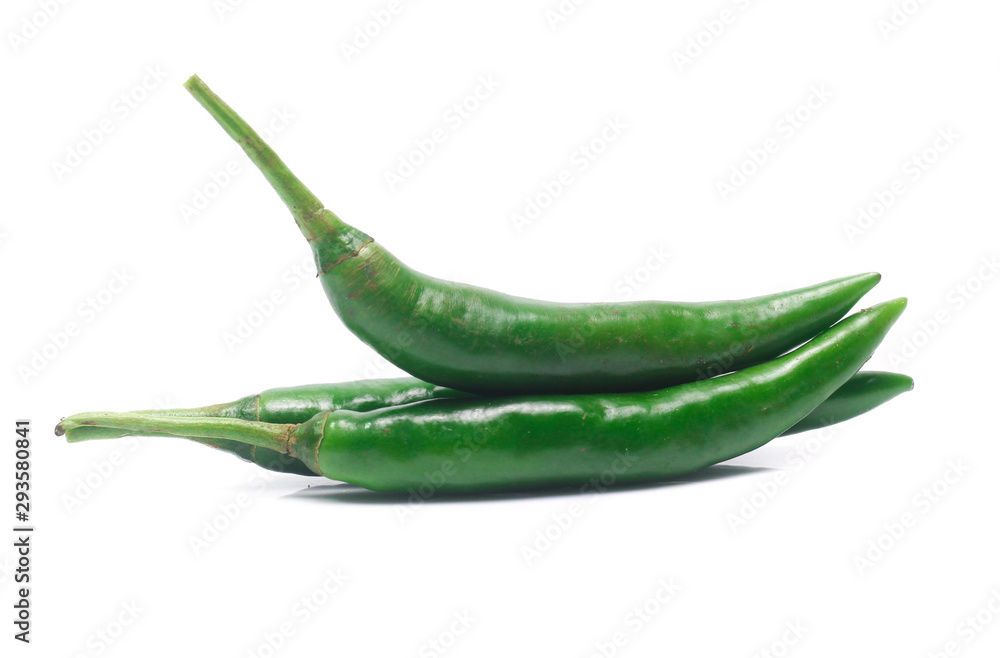 green chili pepper isolated on white background green chili pepper isolated on white background