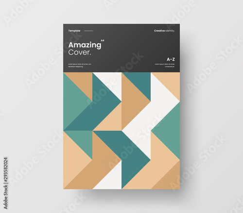 Amazing business presentation vector A4 vertical orientation front page mock up. Modern corporate report cover abstract geometric illustration design layout. Company identity brochure template.