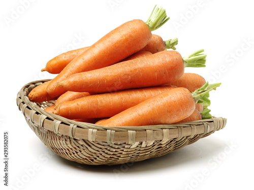 Fresh carrot on a white background