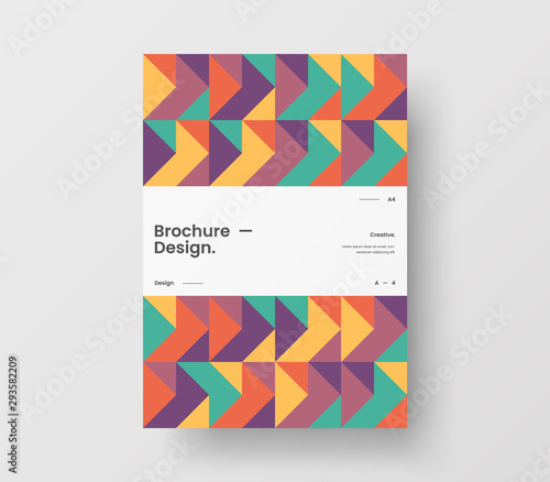 Amazing business presentation vector A4 vertical orientation front page mock up. Modern corporate report cover abstract geometric illustration design layout. Company identity brochure template.