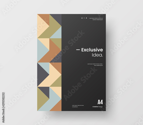 Amazing business presentation vector A4 vertical orientation front page mock up. Modern corporate report cover abstract geometric illustration design layout. Company identity brochure template.
