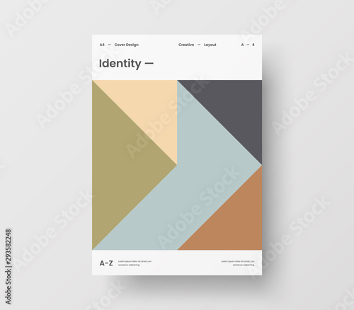 Amazing business presentation vector A4 vertical orientation front page mock up. Modern corporate report cover abstract geometric illustration design layout. Company identity brochure template.