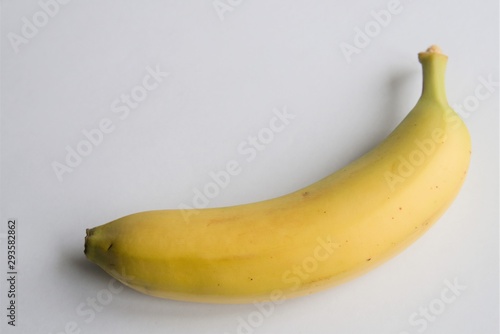 Ripe fresh yellow banana on a white background. 