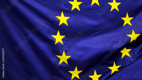 Closeup shot of wavy European Union flag