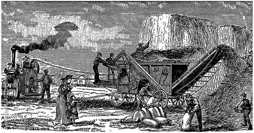 Vintage engraving of an agricultural scene