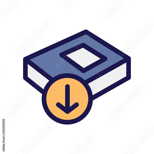 Ebook digital download icon - book and arrow