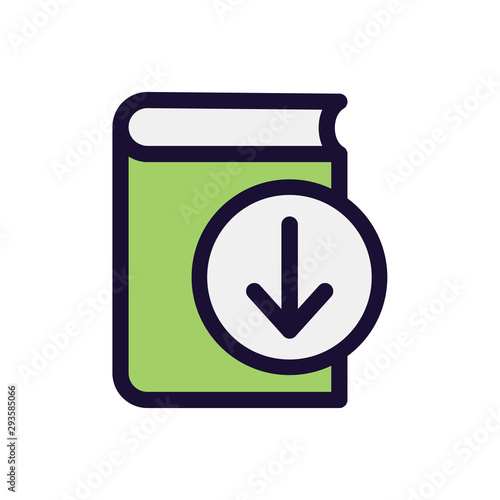 Ebook digital download icon - book and arrow