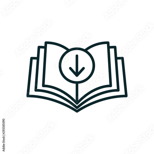 Ebook digital download icon - book and arrow