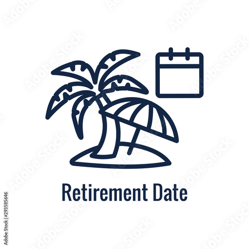 Retirement Savings Icon with retiring & monetary images