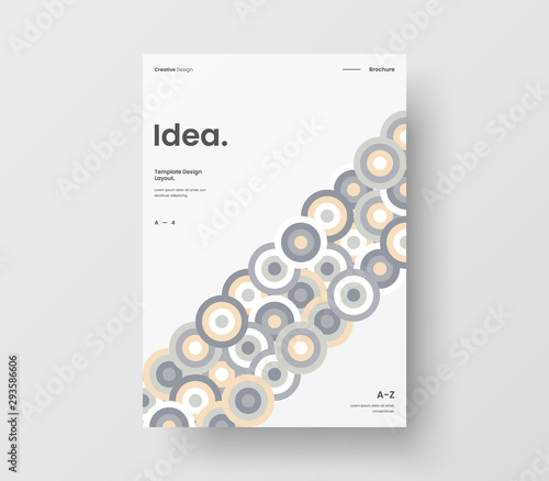 Amazing business presentation vector A4 vertical orientation front page mock up. Modern corporate report cover abstract geometric illustration design layout. Company identity brochure template.