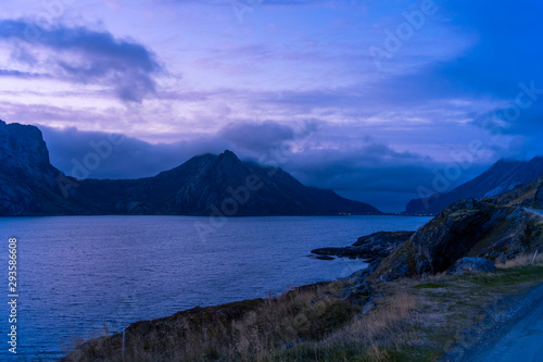 Dramatic landscape in Lofoten, Norway photo
