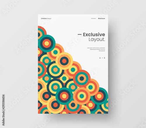 Amazing business presentation vector A4 vertical orientation front page mock up. Modern corporate report cover abstract geometric illustration design layout. Company identity brochure template.