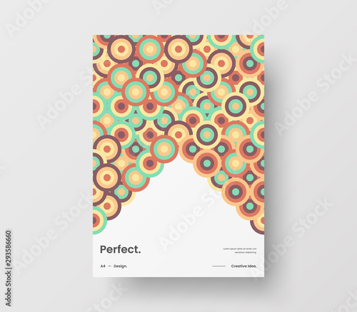 Amazing business presentation vector A4 vertical orientation front page mock up. Modern corporate report cover abstract geometric illustration design layout. Company identity brochure template.