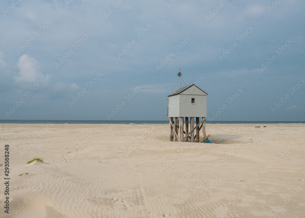 Emergency shelter on the beach of Terschelling, Netherlands Emergency shelter on the beach of Terschelling, Netherlands