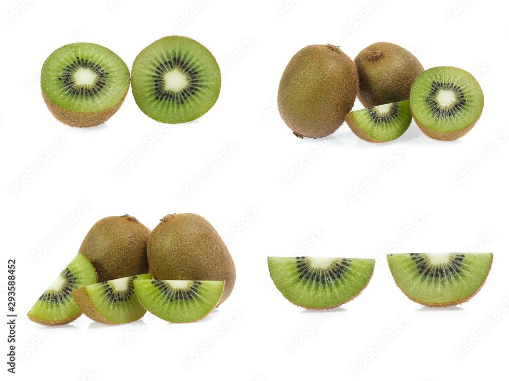Fototapeta premium set of kiwi isolated on white background