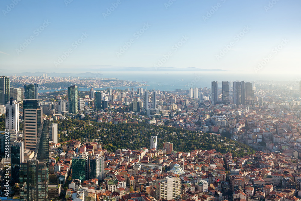 Top view of the modern district of Istanbul.